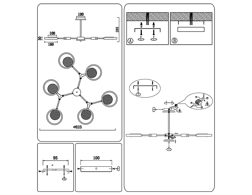 FL51615/6 WH/LW белый/светлое дерево 3000K/4200K/6400K 42W D825*285 (Без ПДУ)